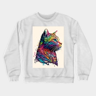 Cat Face Colorful Crewneck Sweatshirt